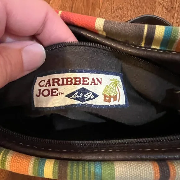 Carribean Joe Island Supply Canvas Striped purse shoulder bag - Picture 5 of 6